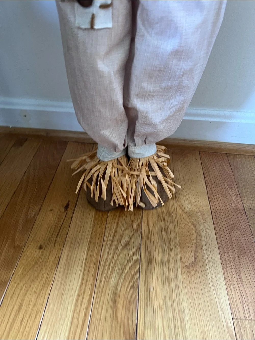 Scarecrow standing decor- beige and orange